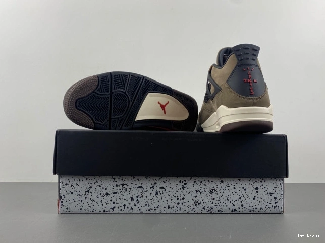 1st Kicks Shoes Scott x Travis 4 Retro TS Brown Air AJ4-882335 Jordan 0718
